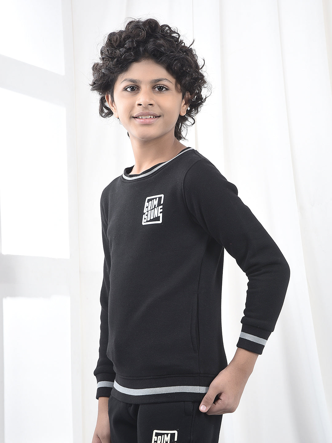 Black Graphic Print Sweatshirt