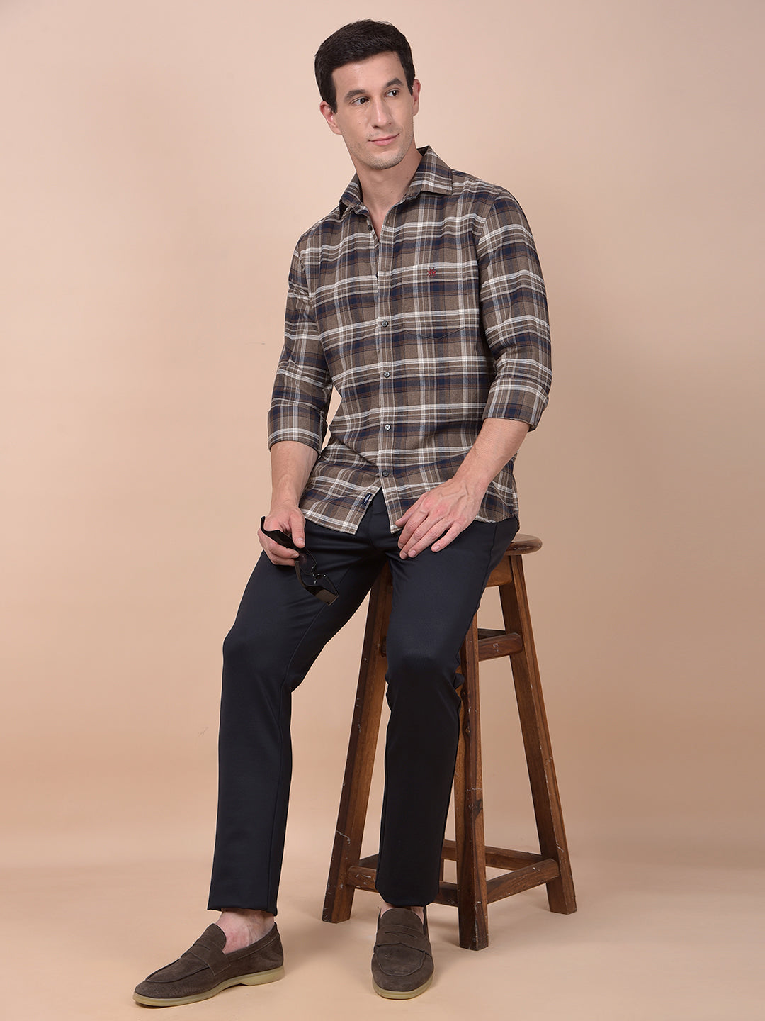 Brown Checked Shirt