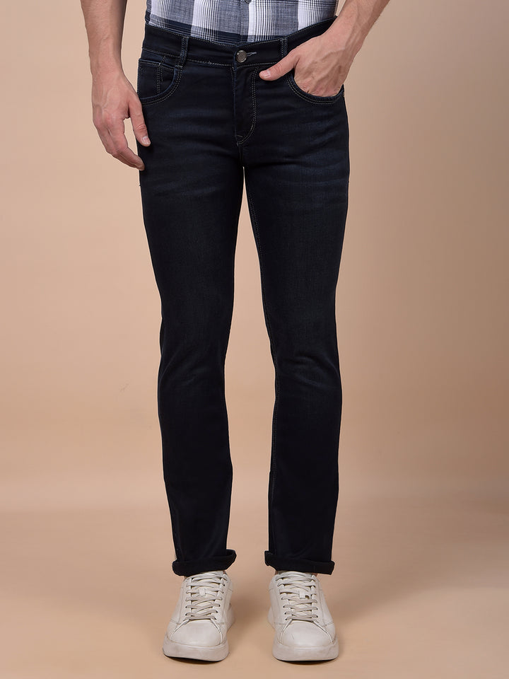 Classique Navy Blue Straight Jeans