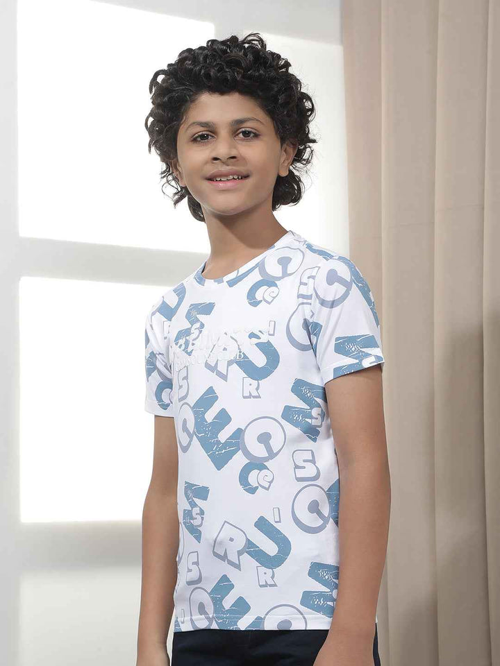 Blue Typographic T-Shirt