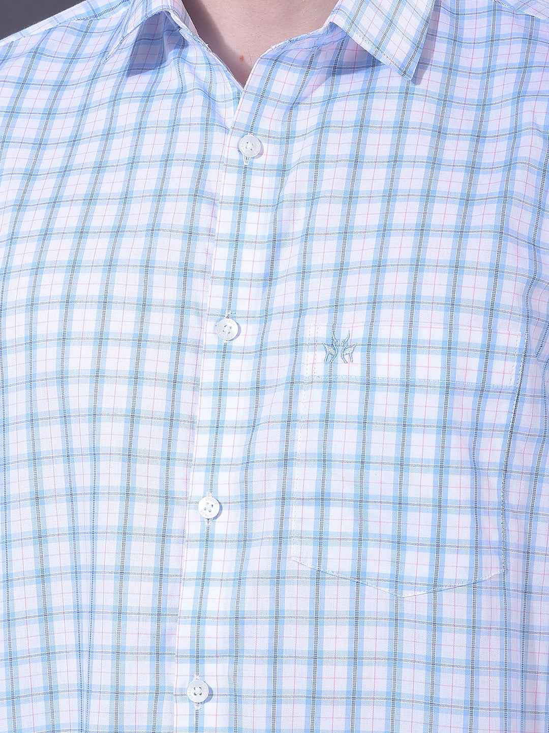 White Checked 100% Cotton Shirt