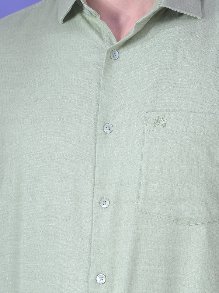 Solace Green Textured Shirt