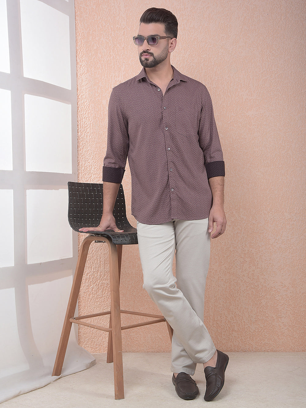 Earth Brown Statement Print Shirt