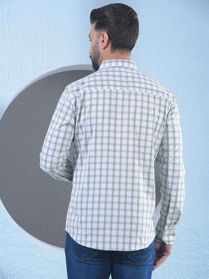 rendy Olive Green Cotton Blend Shirt