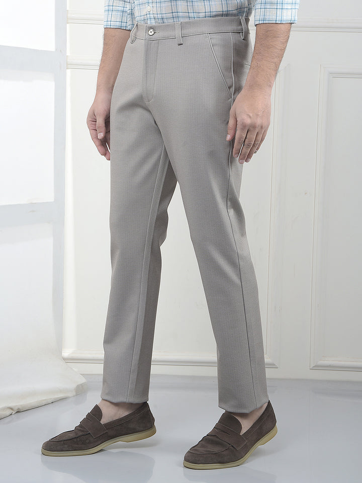 Grey Printed Knitted Trousers