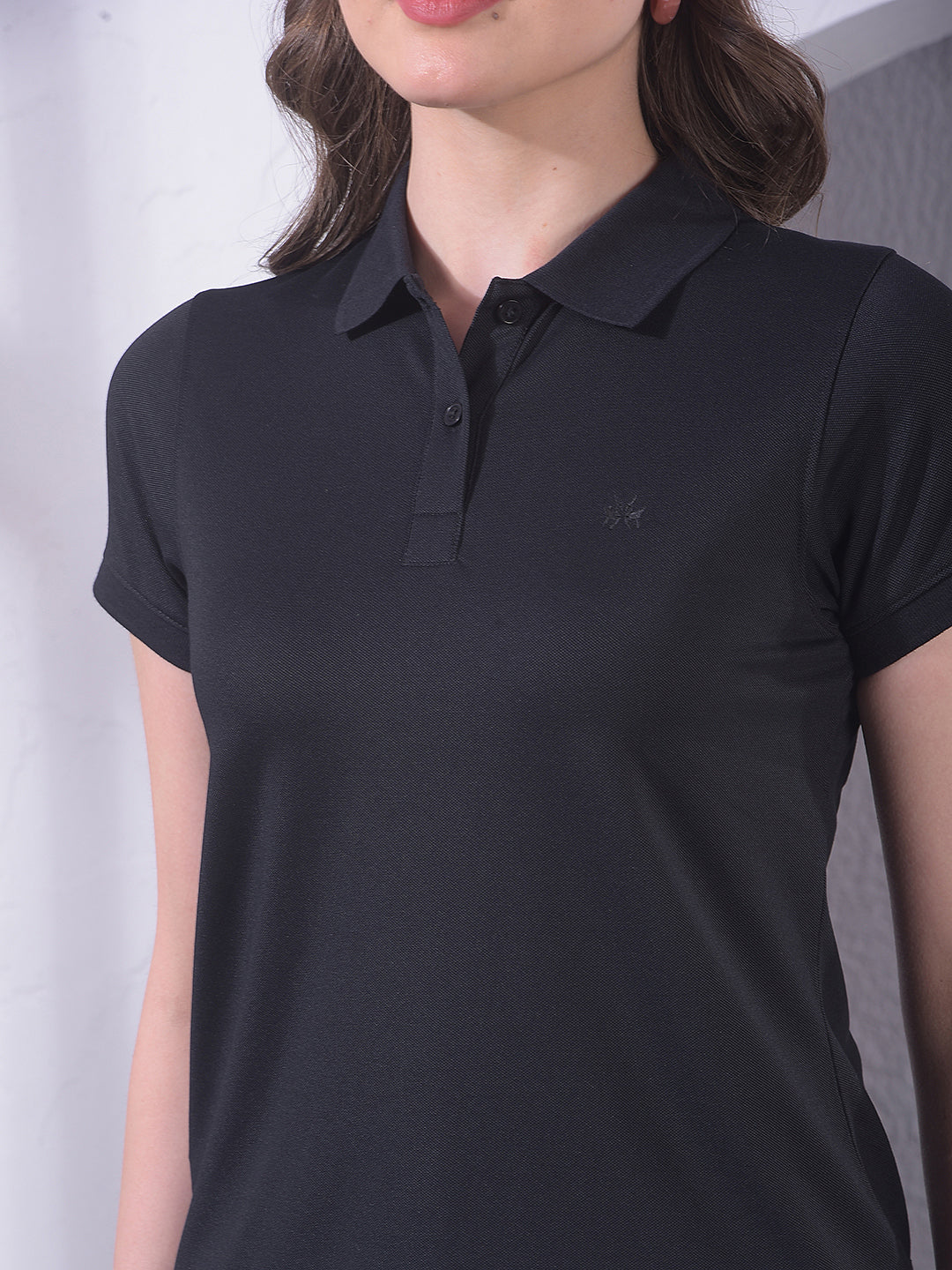 Black Polo Neck T-Shirt
