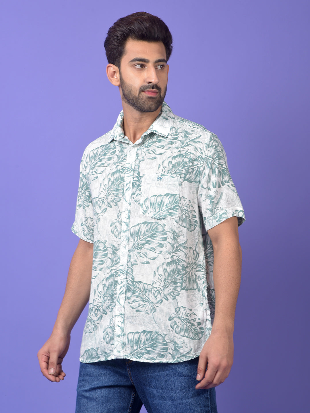 Green Floral Print Shirt