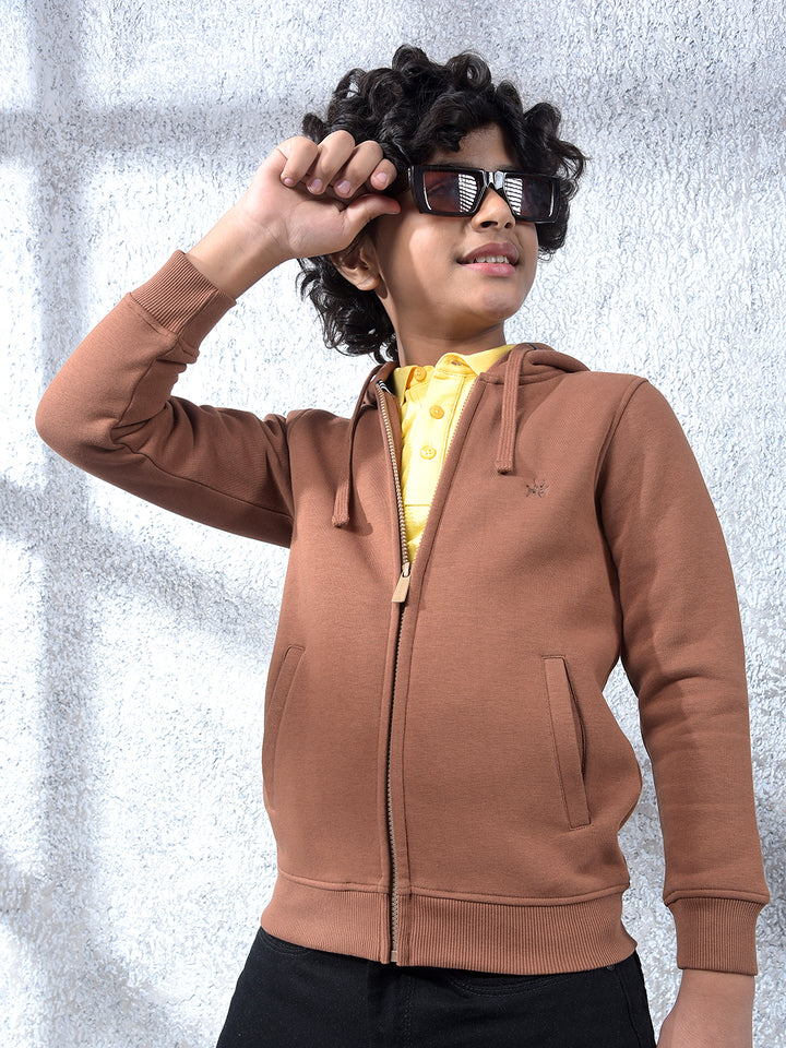 Brown Hooded Neck Sweatshirt