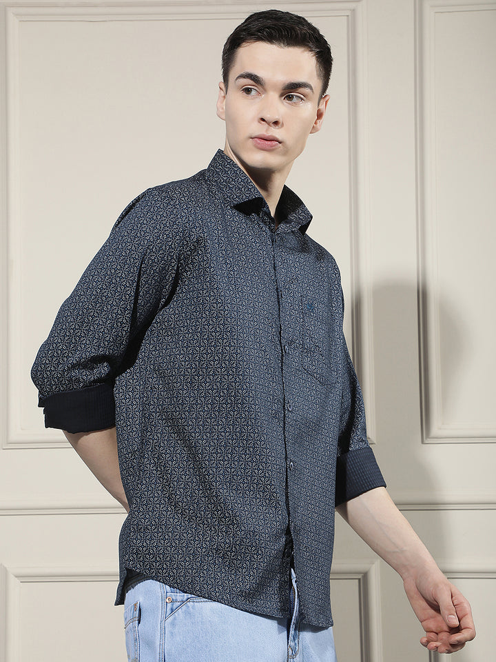 Gentle Blue Printed Shirt