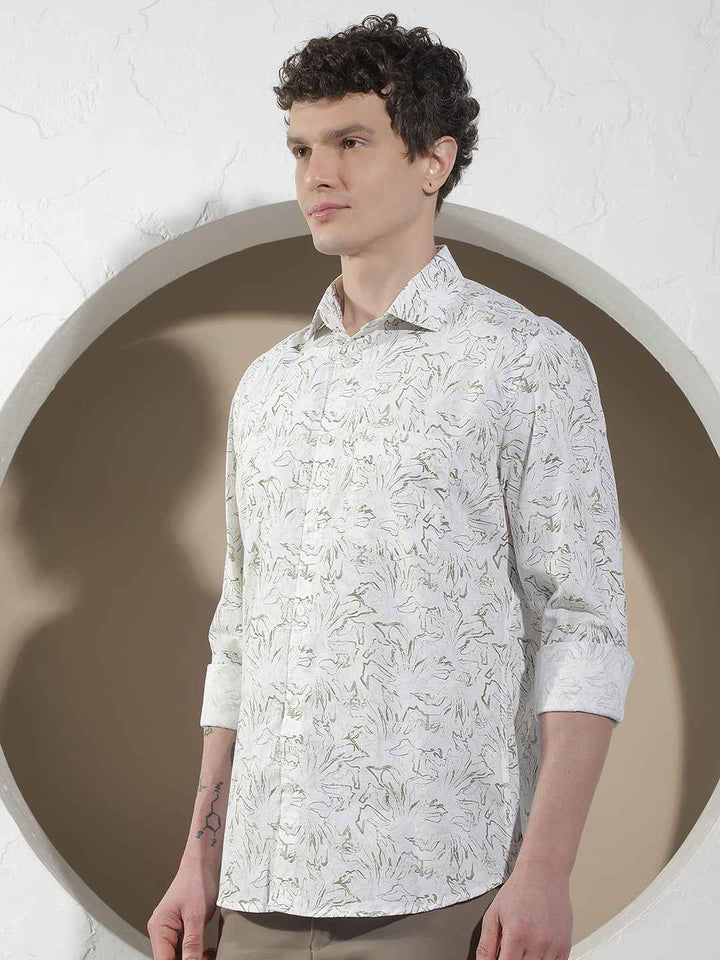 Green Floral Print Shirt