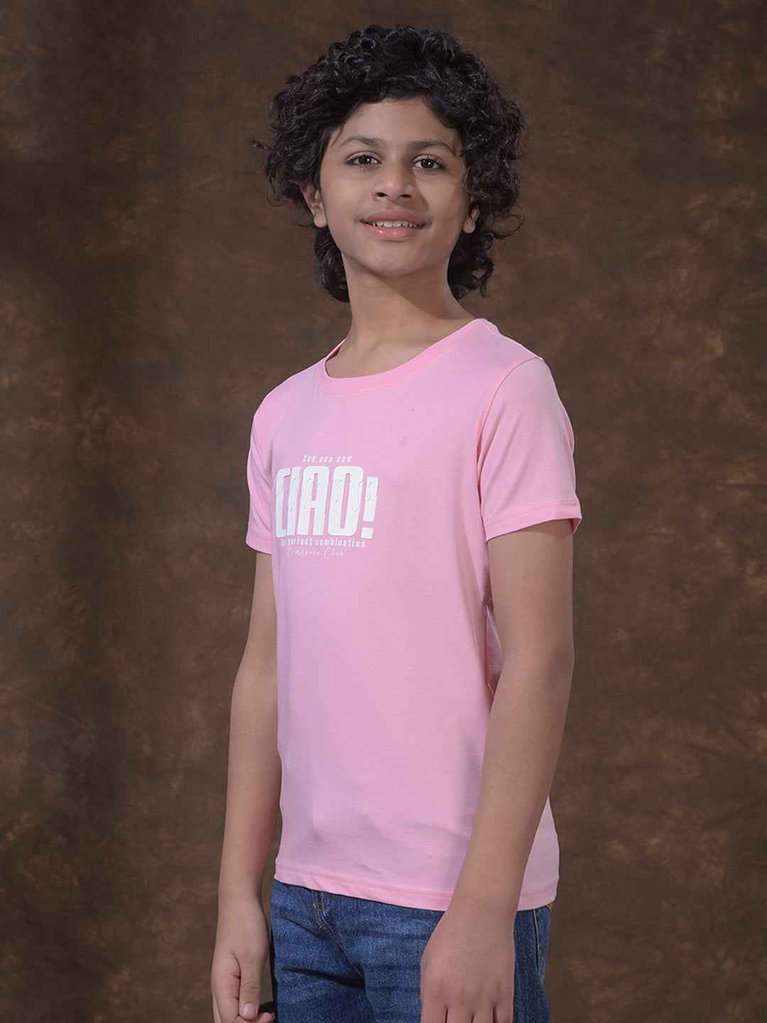 Pink Typographic Print T-Shirt