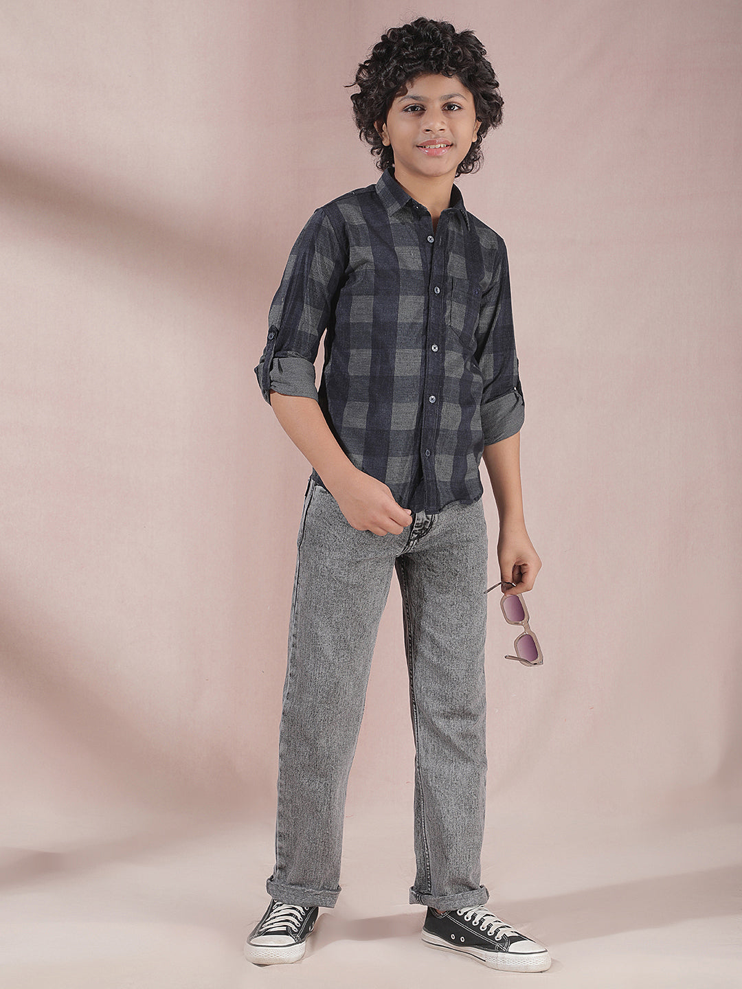 Grey Heavy-Fade Baggy Jeans