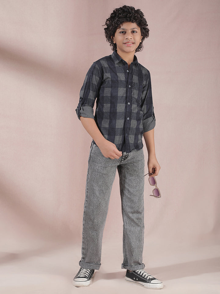 Grey Heavy-Fade Baggy Jeans