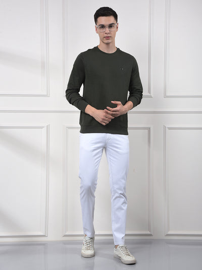 Green Jacquard 100% Cotton Sweatshirt