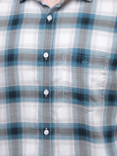 Blue Checked 100% Cotton Shirt