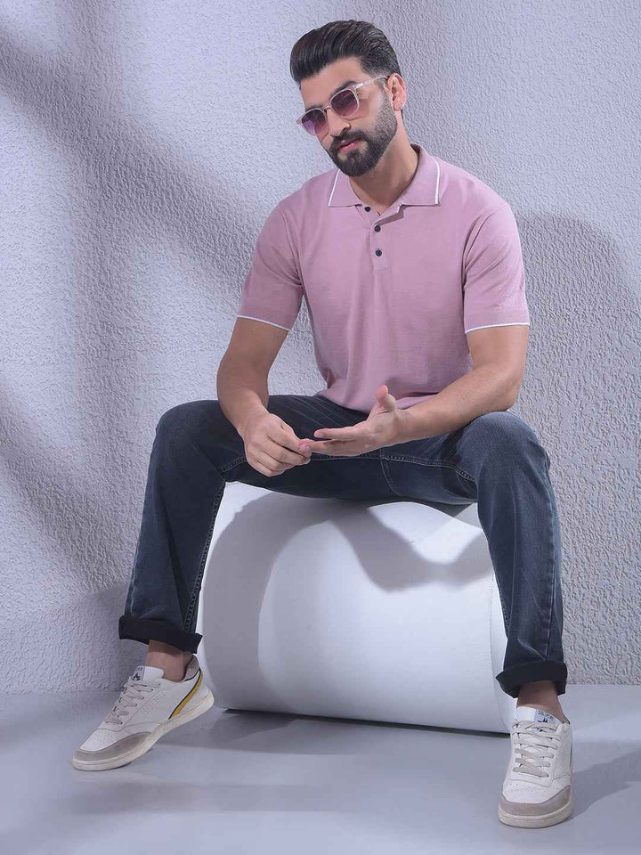 Trendy Blush Pink Polo T-Shirt