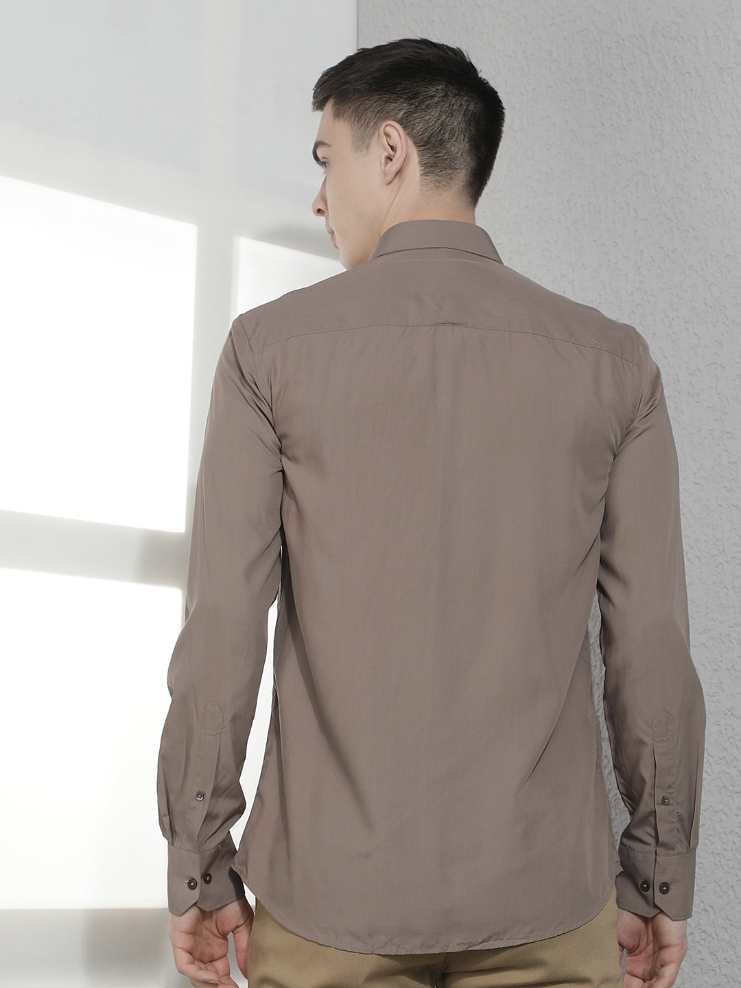 Sleek Earthy Brown Modal Shirt