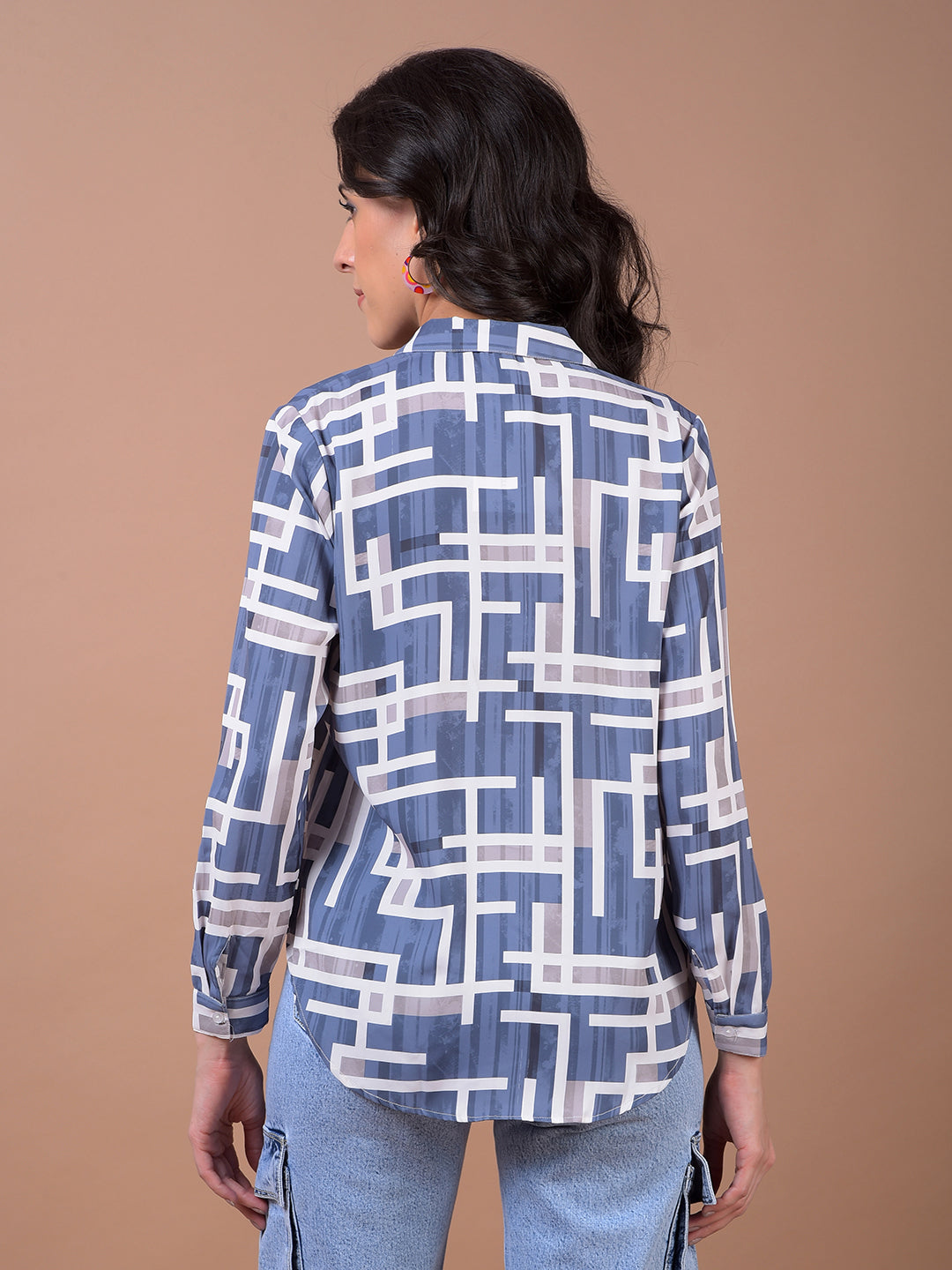 Blue Printed Shirt
