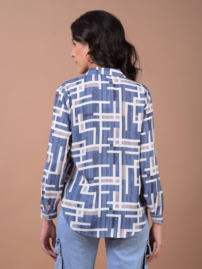 Blue Printed Shirt