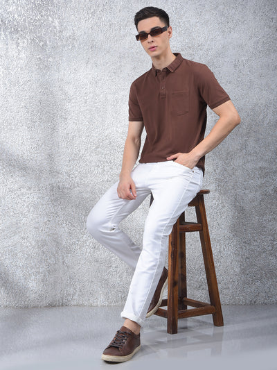 Brown Polo Neck T-Shirt