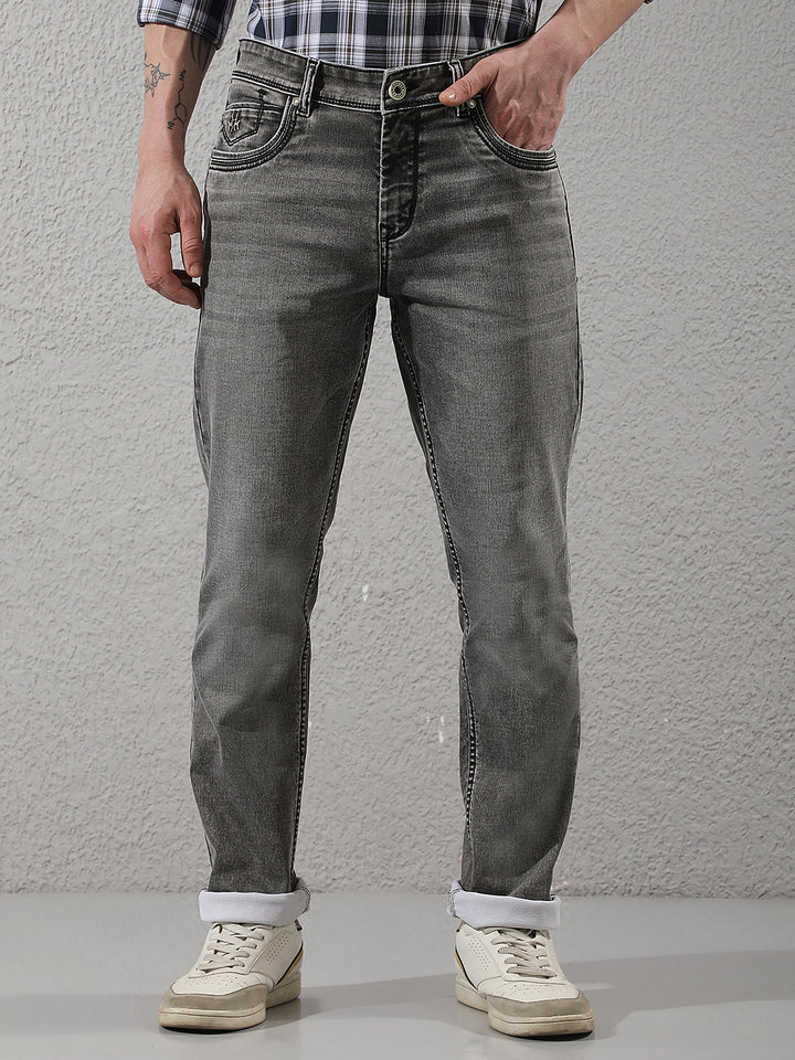 Chic Heather Grey Cotton Jeans