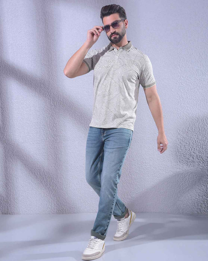 Tan Floral Print T-Shirt