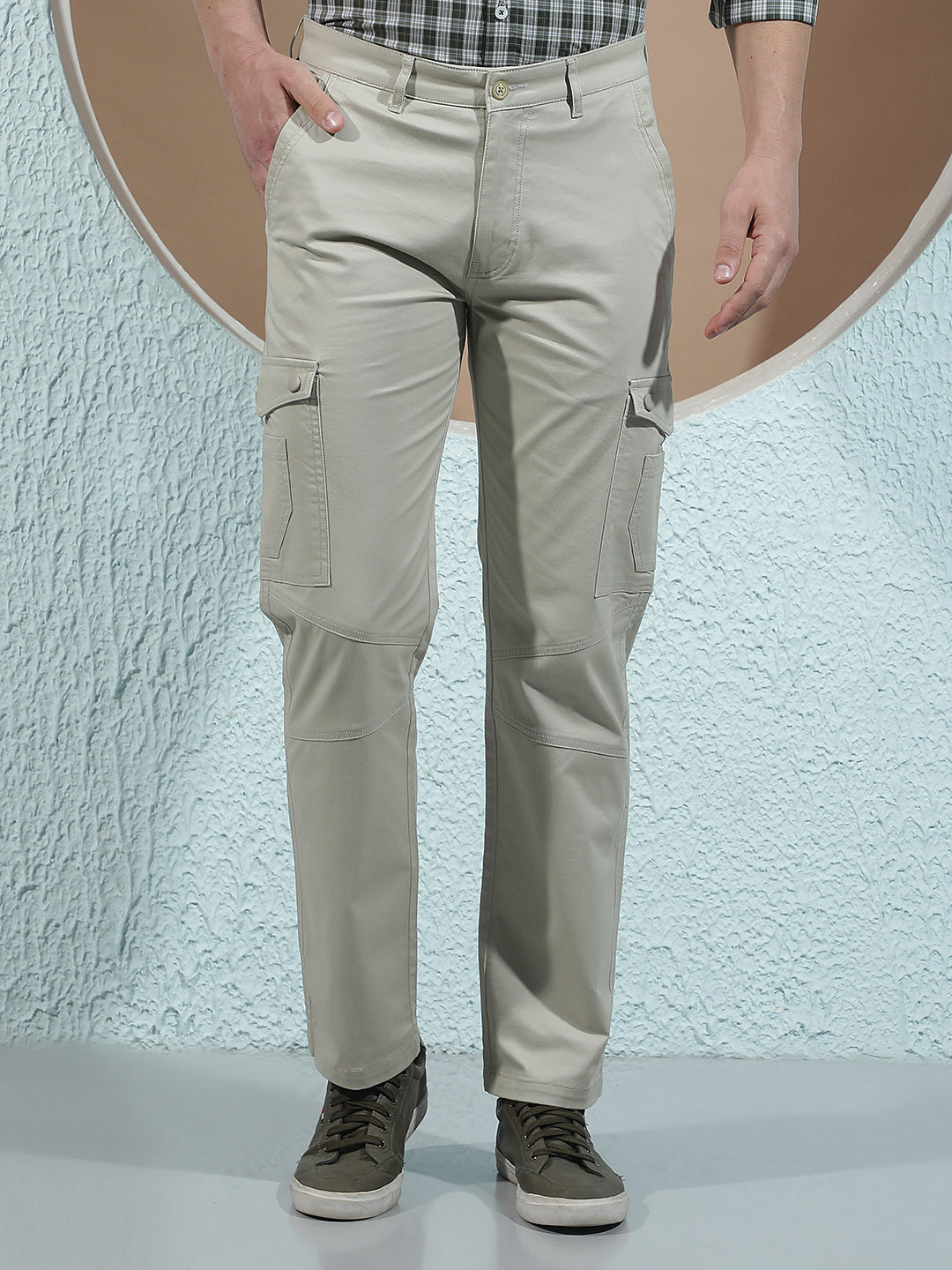 Tailored Dune Beige Cargo Trousers
