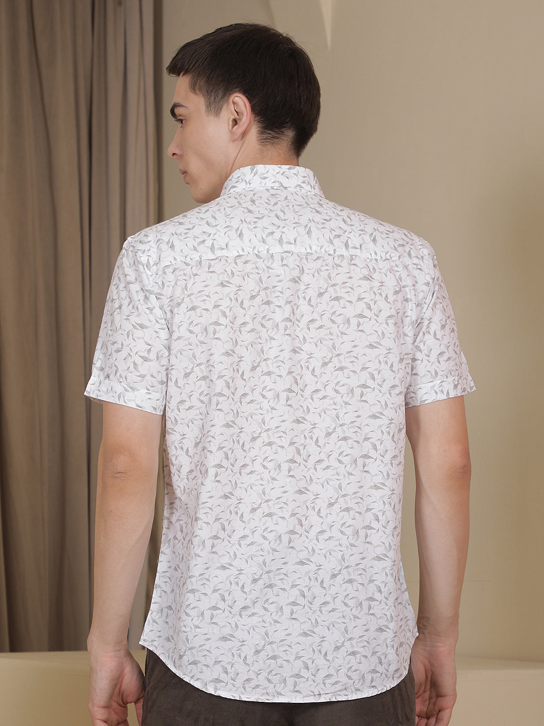 White Floral Print Shirt