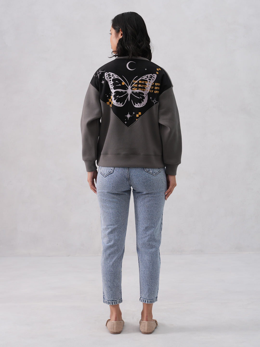 Butterfly Print Graphic Sweatshirt