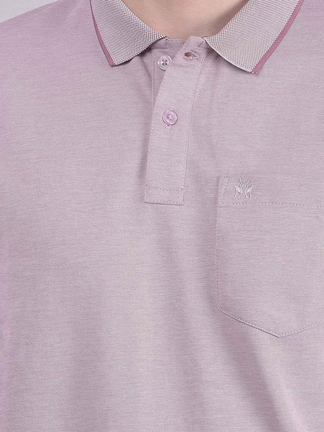 Pink Polo Neck T-Shirt