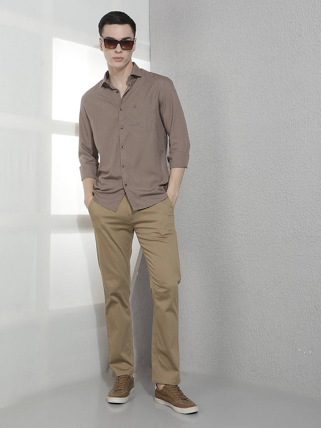 Sleek Earthy Brown Modal Shirt