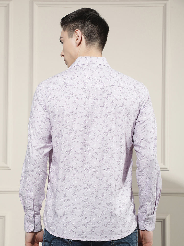 Purple Floral Print Shirt