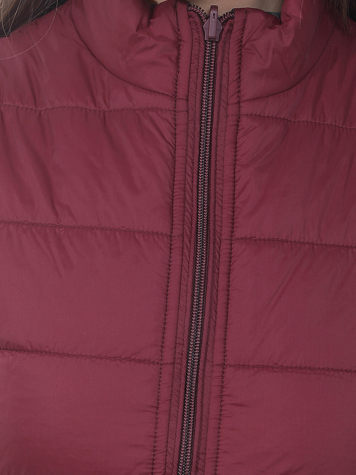 Red Sleeveless Puffer Reversible Jacket