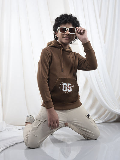 Brown Hooded Neck Sweatshirt