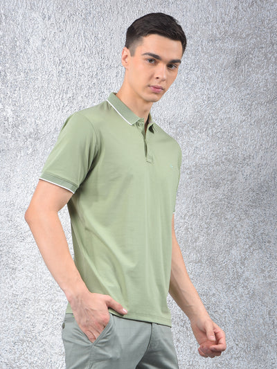 Modish Green Polo Neck T-Shirt