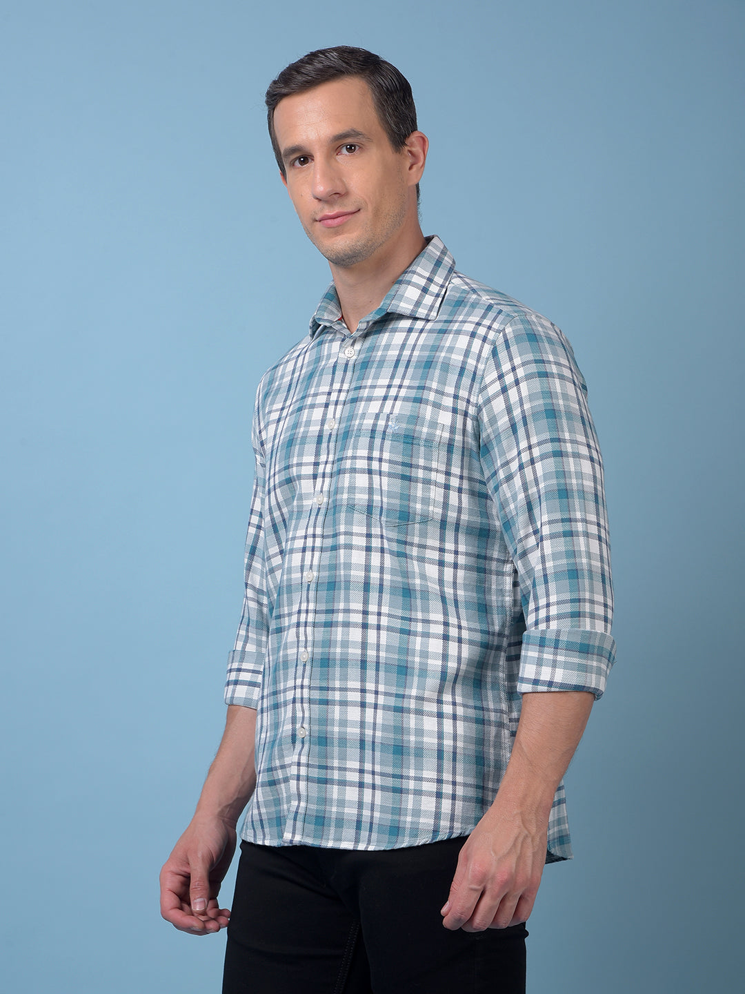 Green Checked 100% Cotton Shirt