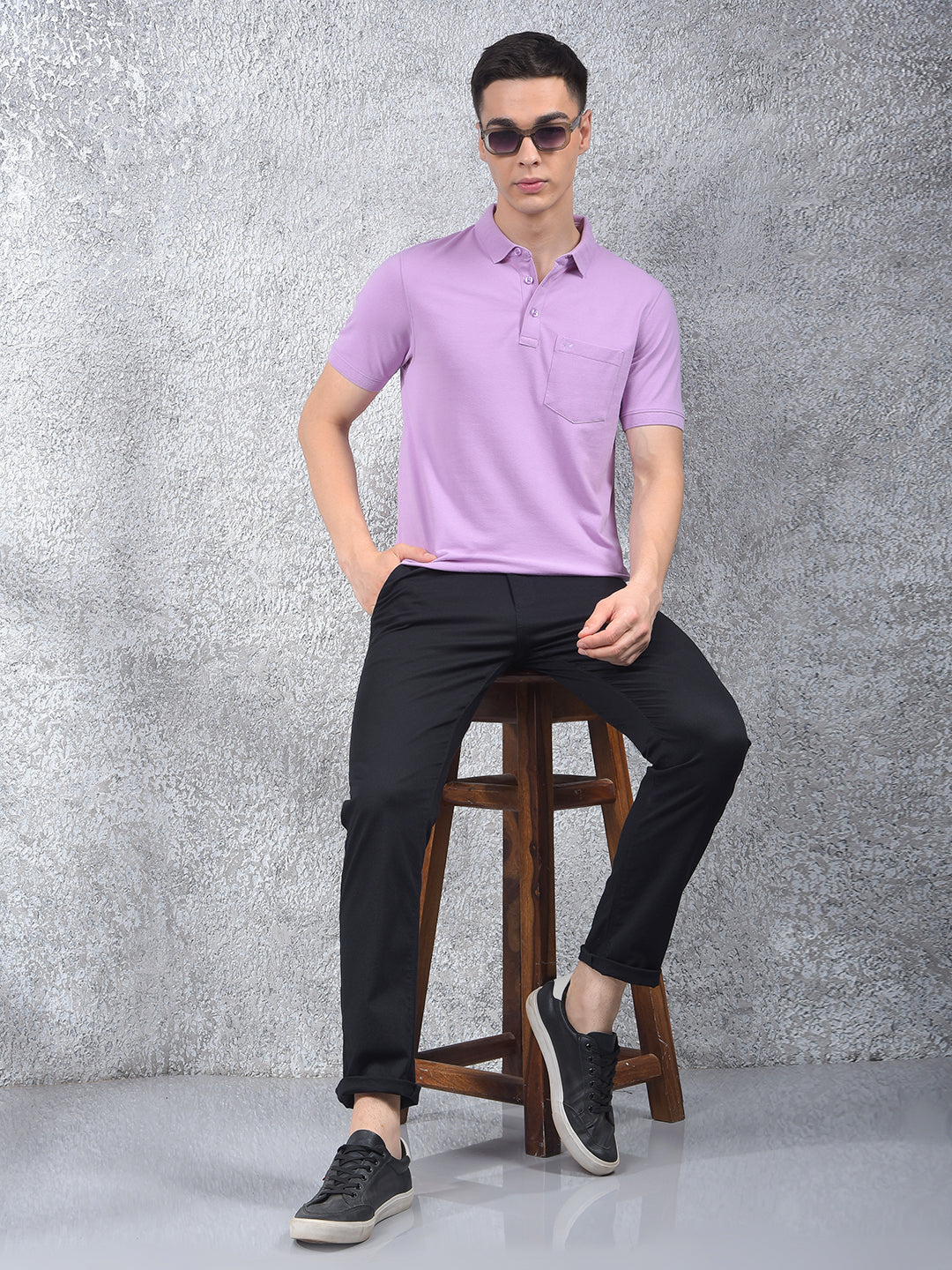 Purple Polo Neck T-Shirt