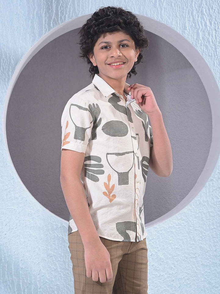 Green Abstract Print Shirt