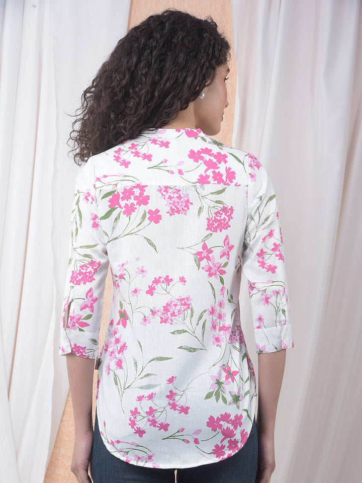 Magenta Floral Printed Top