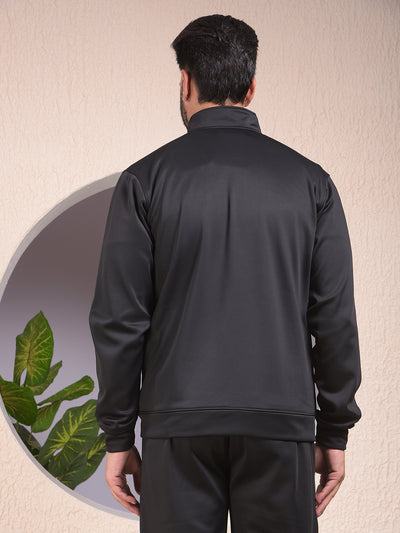 Black Knitted Trackpants-Men Trackpants-Crimsoune Club