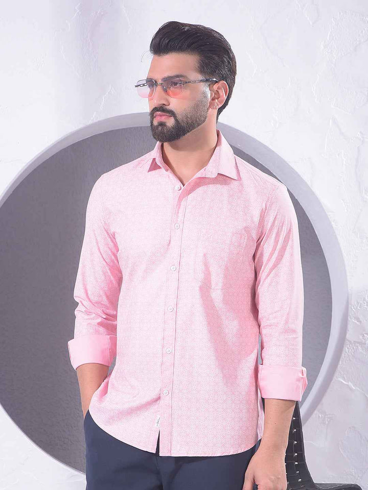 Peach Graphic Print Shirt