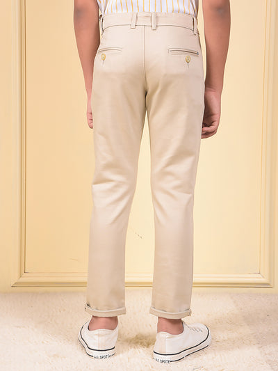 Beige Printed Trousers