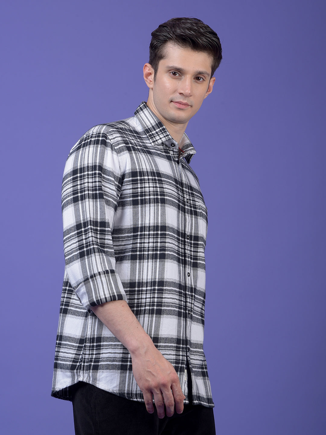 Black Checked 100% Cotton Shirt