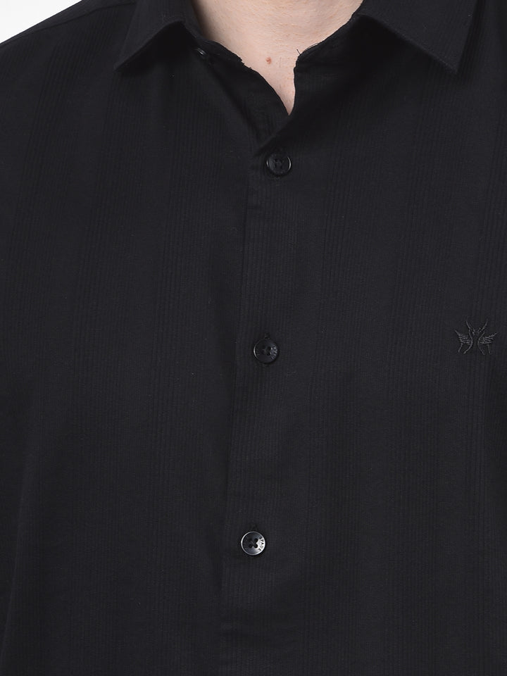 Black Vertical Stripes Shirt