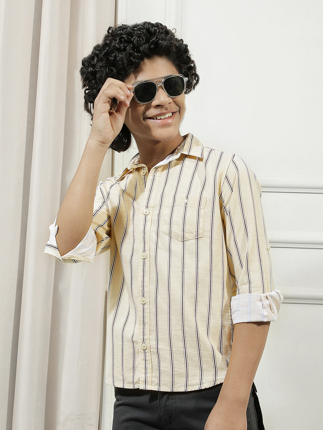 Pastel Yellow Striped Shirt