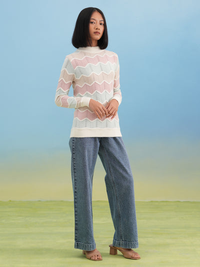Off White Chevron Sweater