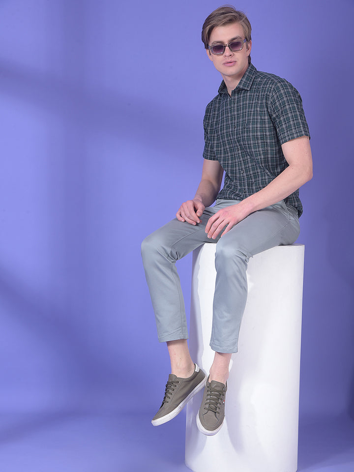 Forest Green Checked 100% Cotton Shirt