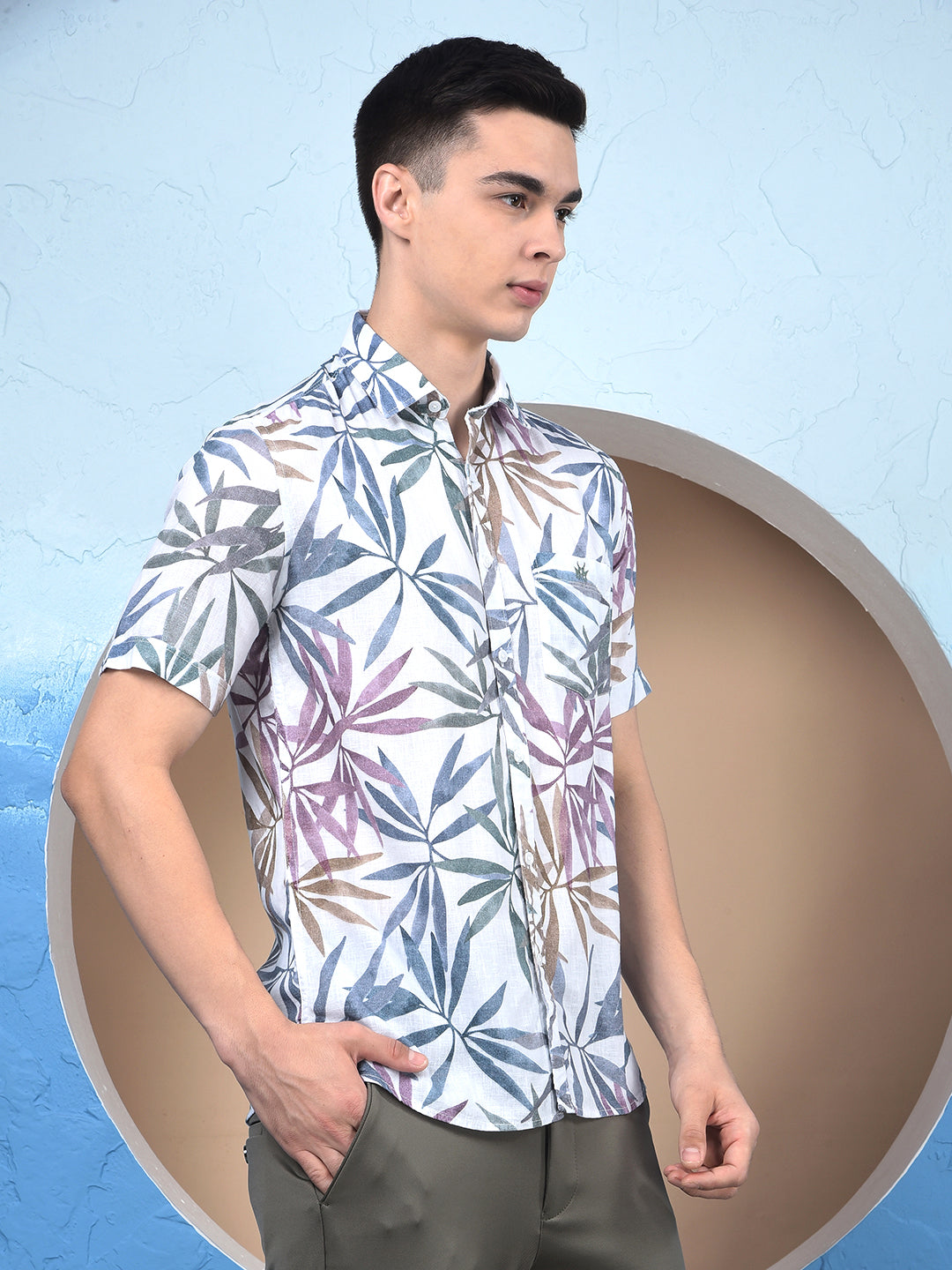 Multi-Color Printed Linen Shirt