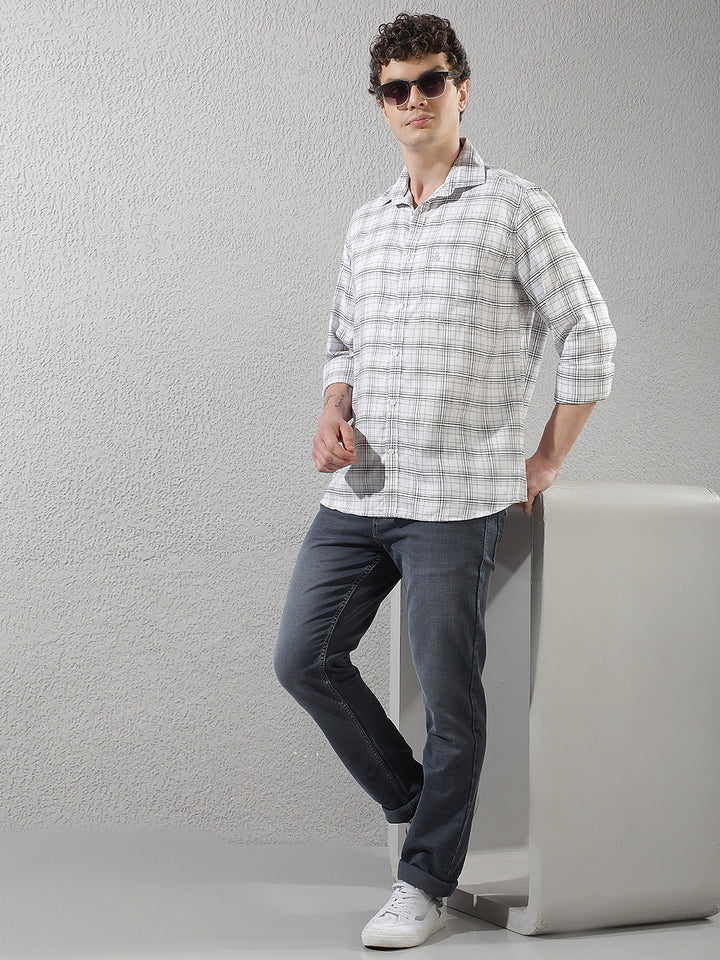 Tailored Breeze White Checked Shirt