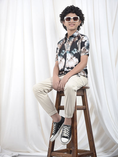 Brown Floral Print Shirt